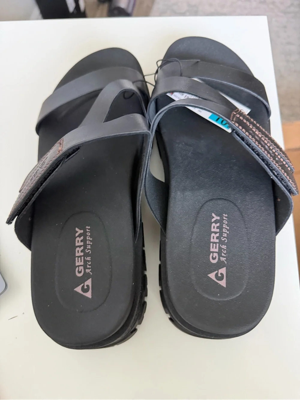 Gerry Weber Black Triple-Strap Kids Slide Sandals